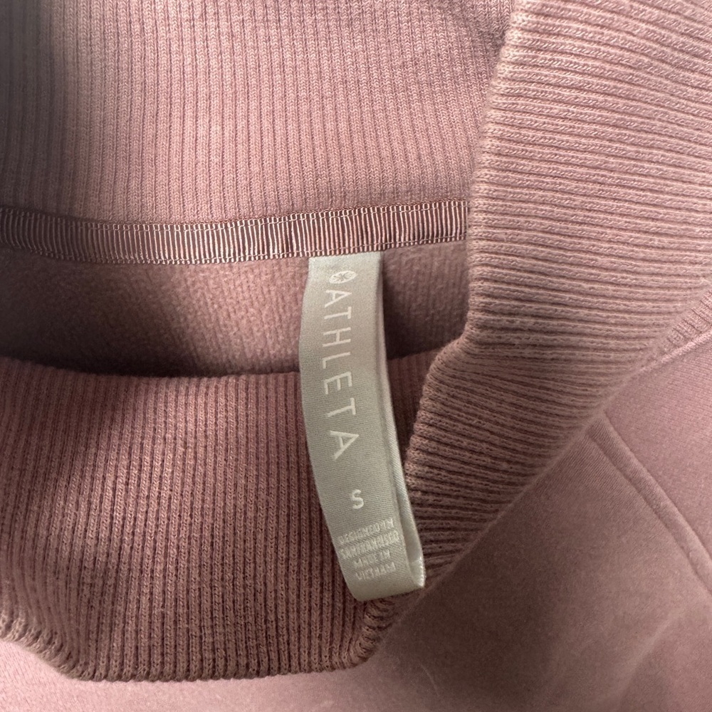 Athleta Mauve Cozy Karma Side Zip Funnel Neck Sweatshirt - Picture 4 of 6
